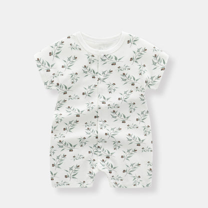 Thin Cotton Short-Sleeve Baby Jumpsuits