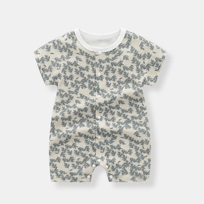 Thin Cotton Short-Sleeve Baby Jumpsuits