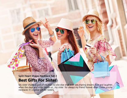 Sisters Best Friends Forever Matching BFF Necklace Set for 2 3 4,Mom Daughter Ne