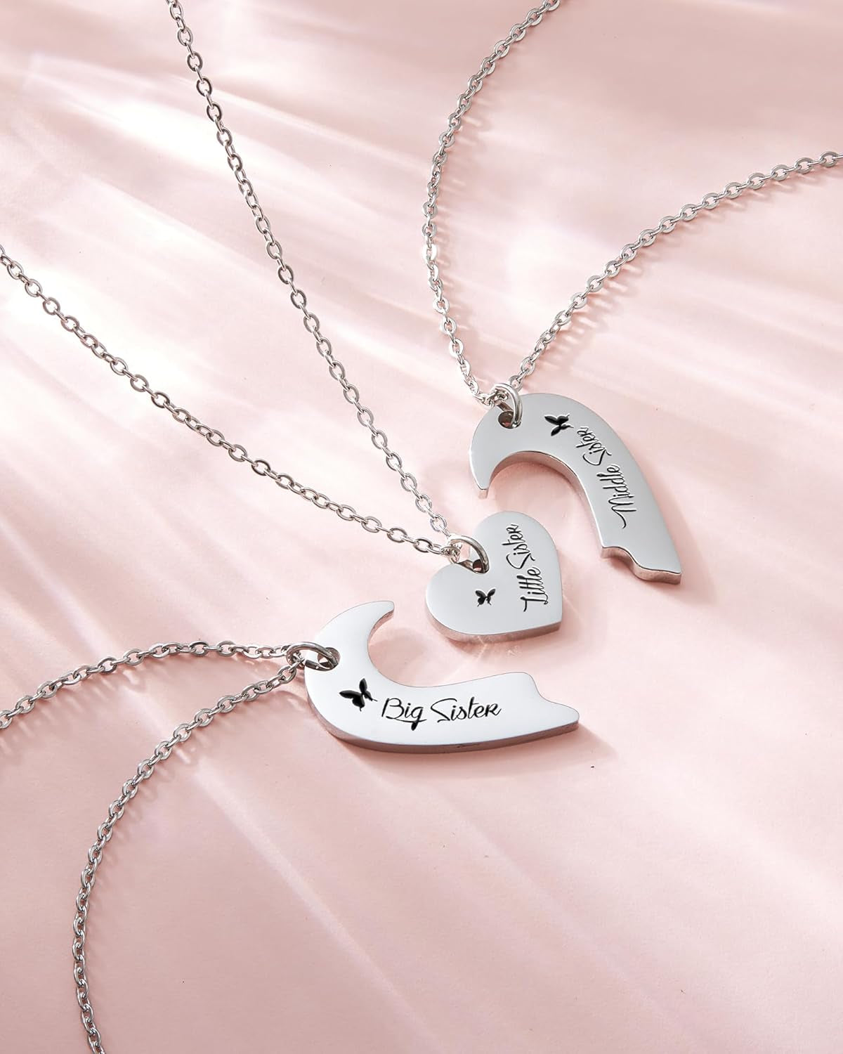 Sisters Best Friends Forever Matching BFF Necklace Set for 2 3 4,Mom Daughter Ne