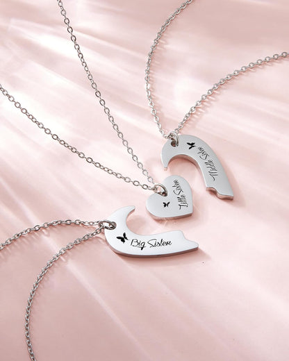 Sisters Best Friends Forever Matching BFF Necklace Set for 2 3 4,Mom Daughter Ne