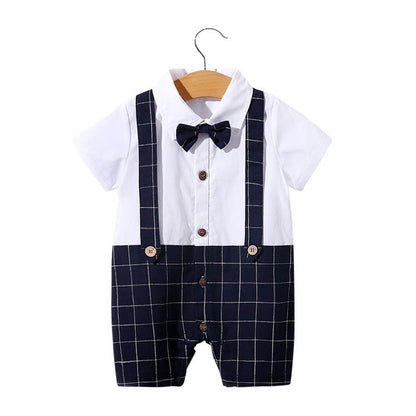 Short Sleeve Gentleman Romper for Newborns