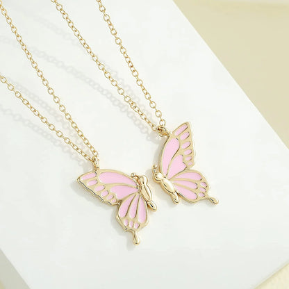 Mother Daughter Butterfly Necklaces, Matching Mommy and Me Butterfly Pendant Necklace Set for 2, Mom Daughter Chain Jewelry, Mother'S Day Gift (Gold)