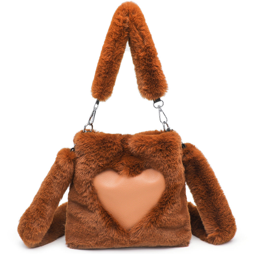 Fluffy Shoulder Bag Fashionable Autumn/Winter Plush Tote