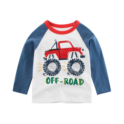 Boys Cartoon Car, Truck & Dinosaur T-Shirt