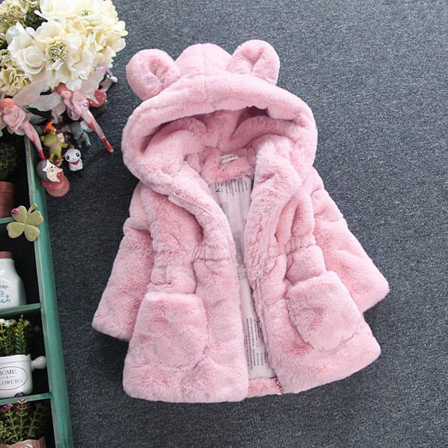 Girls Warm and Cozy Designer Fur Coat