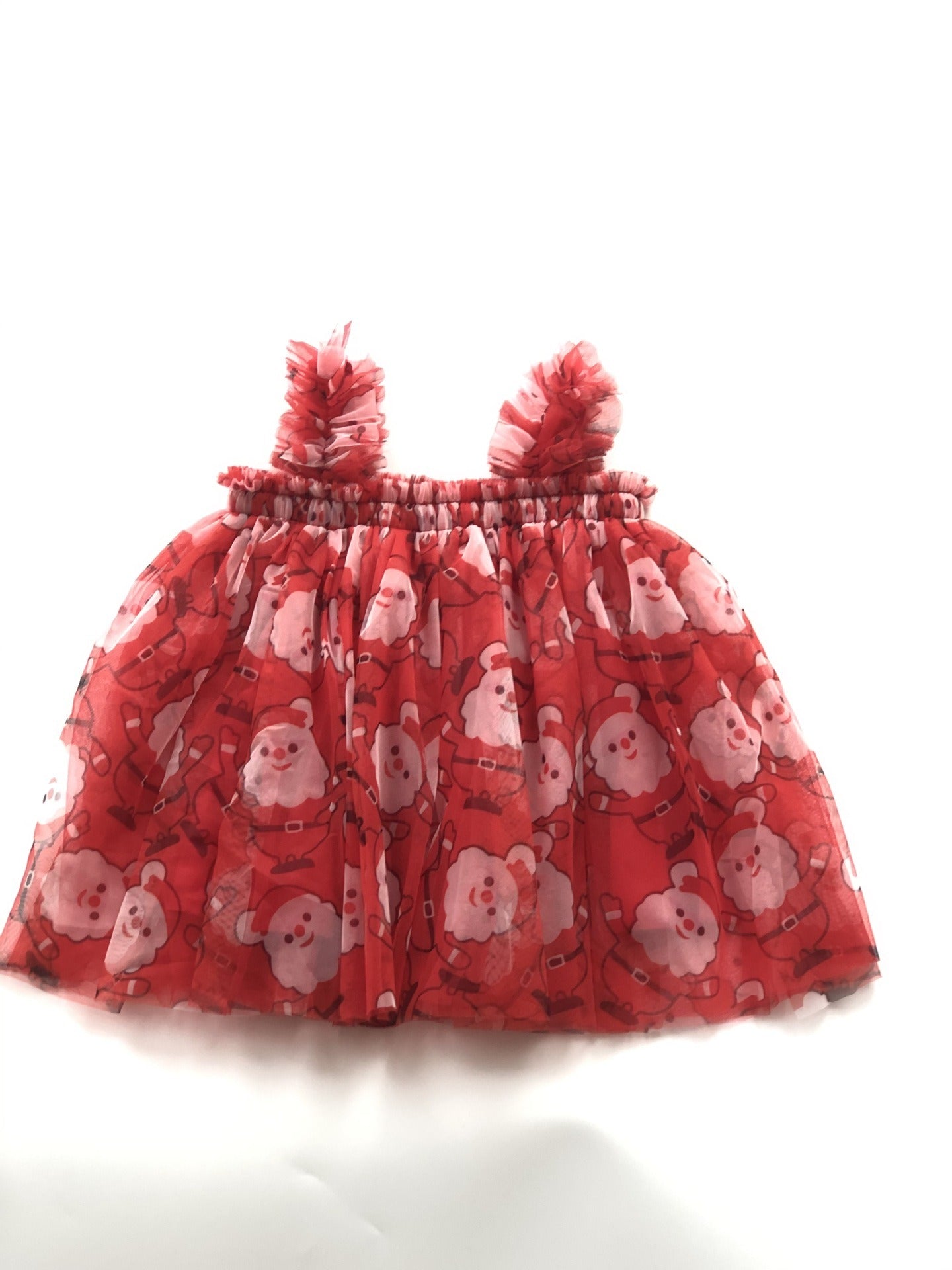 Girl embroidered mesh strapless fluffy princess dress