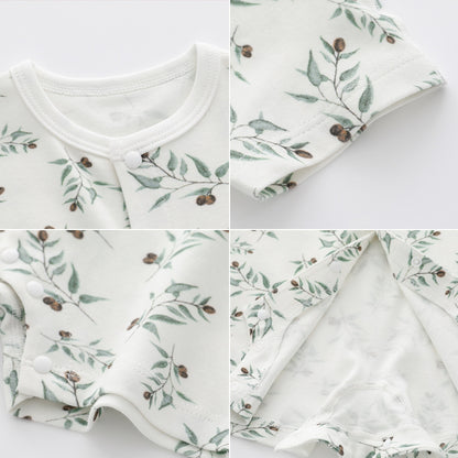 Thin Cotton Short-Sleeve Baby Jumpsuits