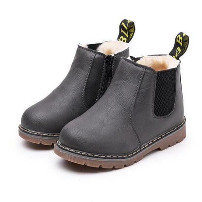 Limited Edition Kids Winter Leather Rain Boots