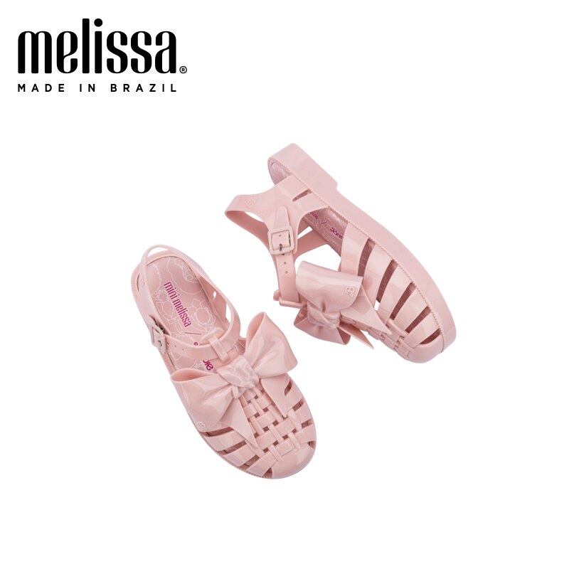 Mini Melissa Jelly Sparkly Roman Bow Sandals for Kids