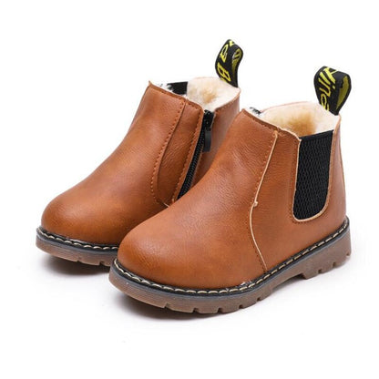 Limited Edition Kids Winter Leather Rain Boots