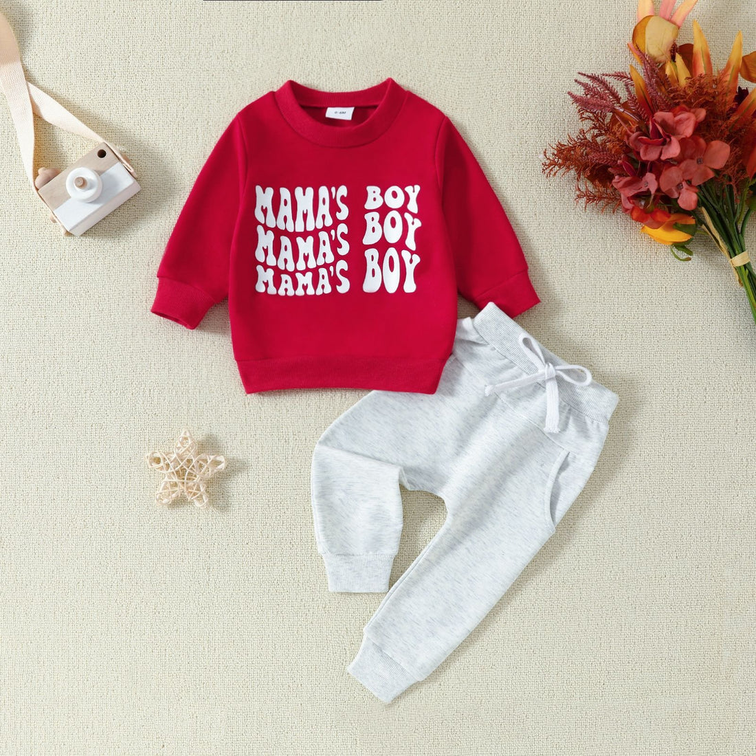 Infant Letter Print Hoodie &amp; Pants 2-Piece Outfit