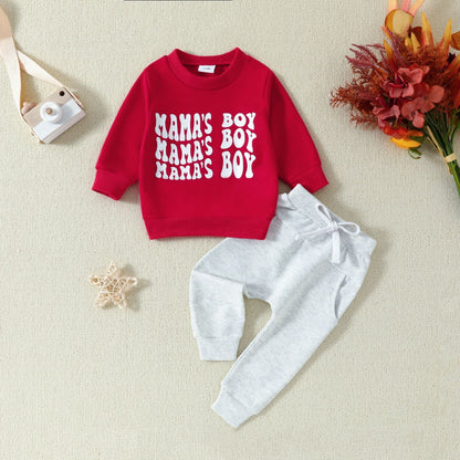 Infant Letter Print Hoodie & Pants 2-Piece Outfit