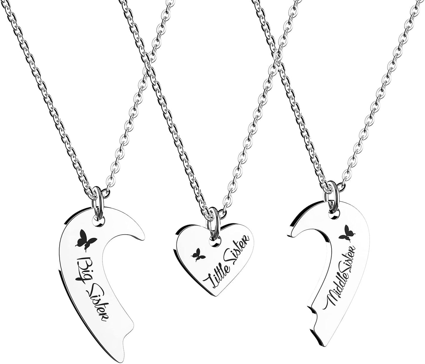 Sisters Best Friends Forever Matching BFF Necklace Set for 2 3 4,Mom Daughter Ne