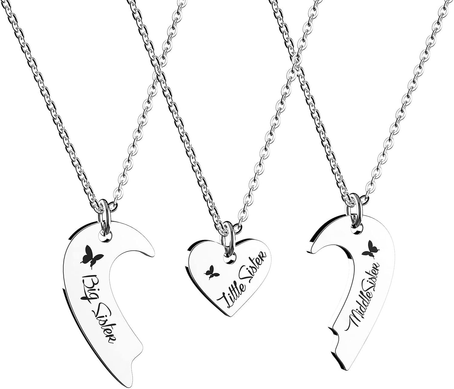 Sisters Best Friends Forever Matching BFF Necklace Set for 2 3 4,Mom Daughter Ne