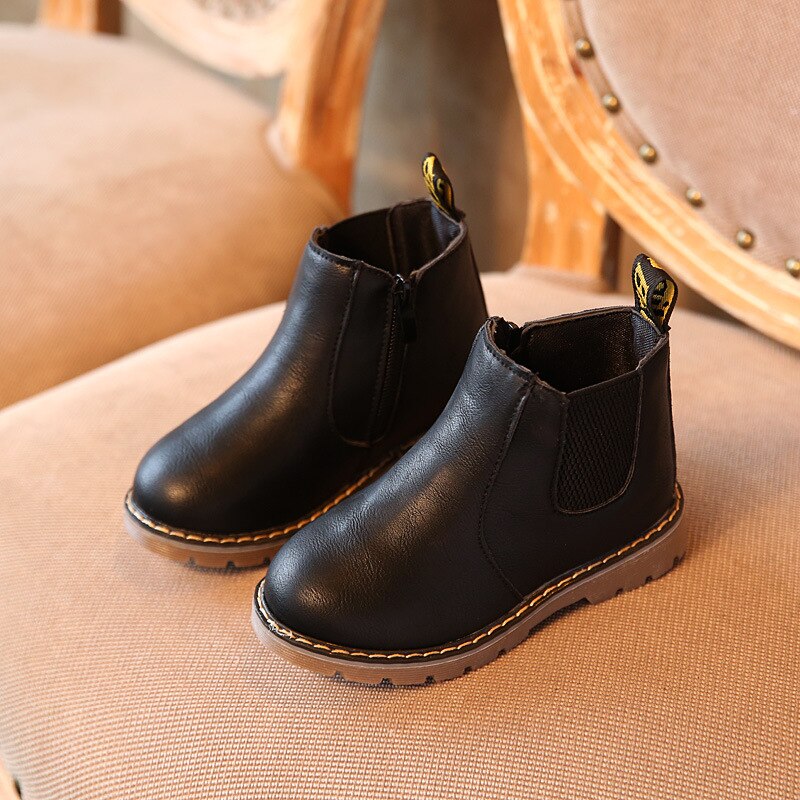 Limited Edition Kids Winter Leather Rain Boots