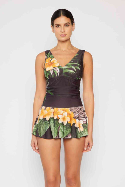 Marina West Swim Dress Aloha Brown - Full Size Clear Waters Swim Dress