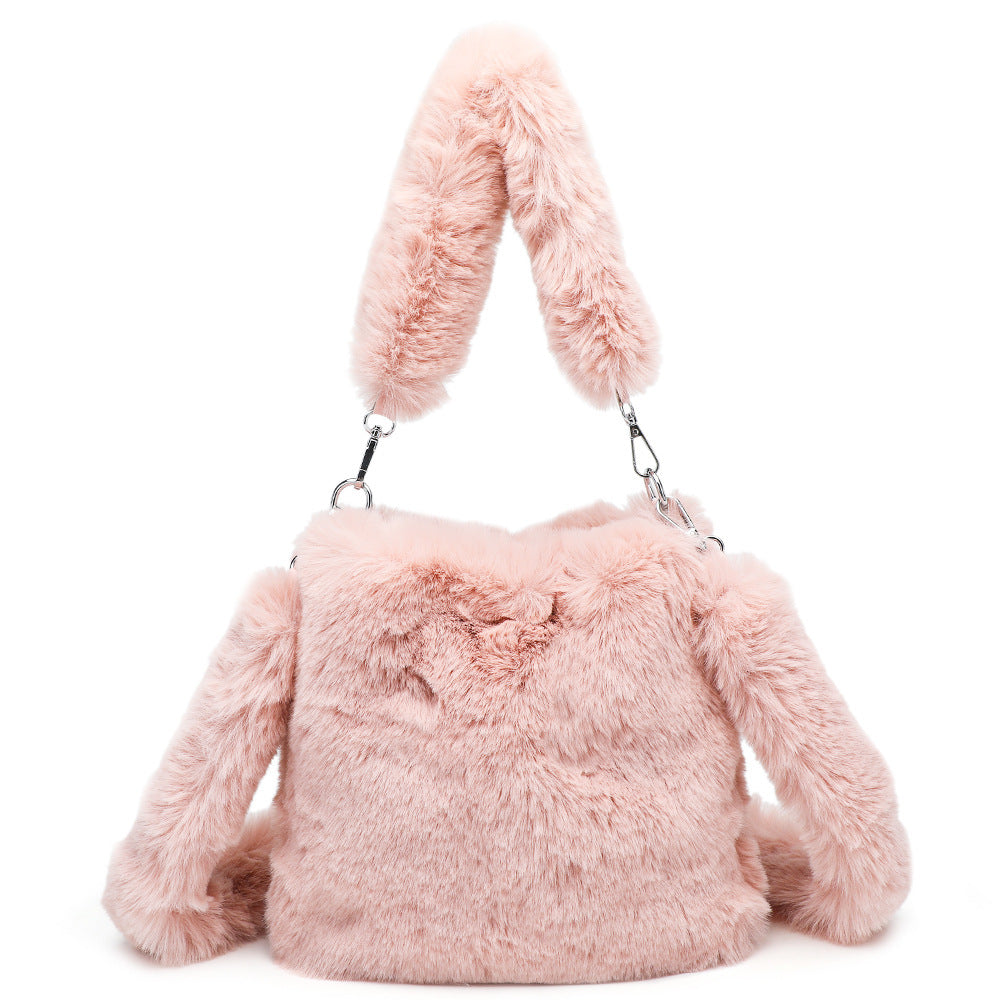 Fluffy Shoulder Bag Fashionable Autumn/Winter Plush Tote