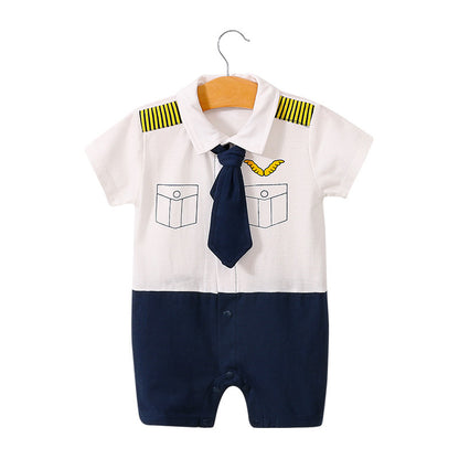 Short Sleeve Gentleman Romper for Newborns