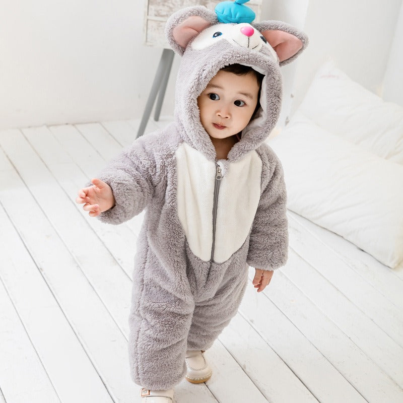 Thickened Newborn One-Piece Cozy Daffy Bear Design