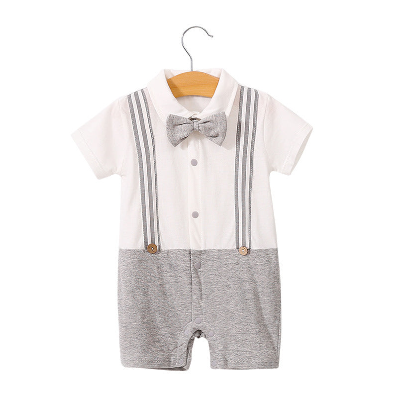 Short Sleeve Gentleman Romper for Newborns