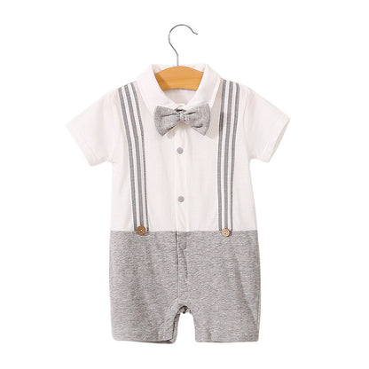 Short Sleeve Gentleman Romper for Newborns