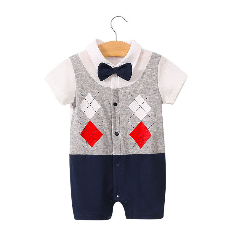 Short Sleeve Gentleman Romper for Newborns