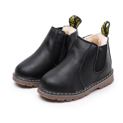 Limited Edition Kids Winter Leather Rain Boots