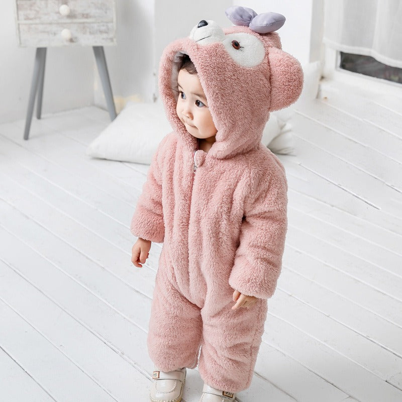 Thickened Newborn One-Piece Cozy Daffy Bear Design