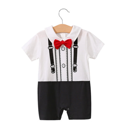 Short Sleeve Gentleman Romper for Newborns