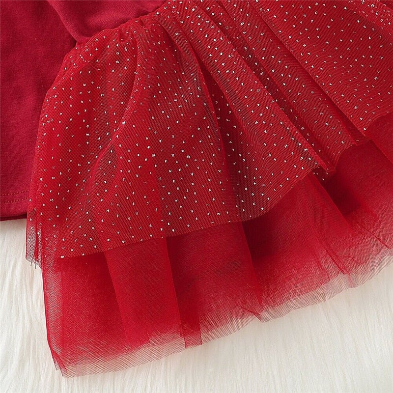 Baby Girl Christmas Dress Elk Tutu Princess Gown