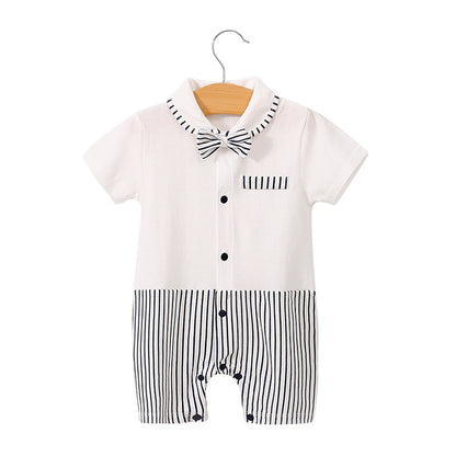 Short Sleeve Gentleman Romper for Newborns