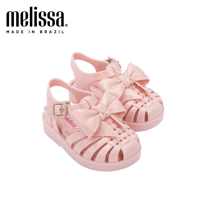 Mini Melissa Jelly Sparkly Roman Bow Sandals for Kids