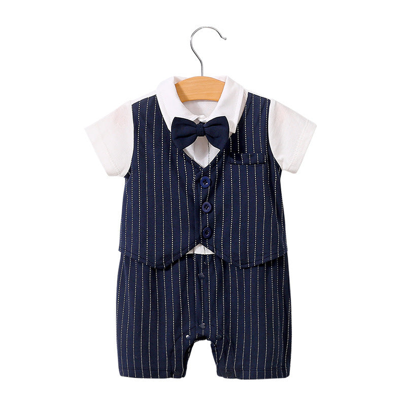 Short Sleeve Gentleman Romper for Newborns