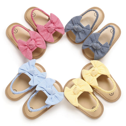 Baby Girls Soft Sole Flat Bow Knot Sandals