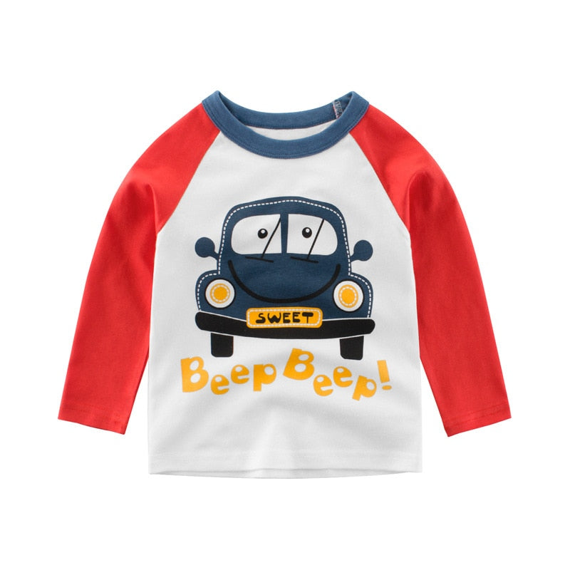 Boys Cartoon Car, Truck &amp; Dinosaur T-Shirt