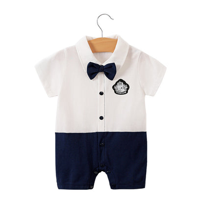 Short Sleeve Gentleman Romper for Newborns