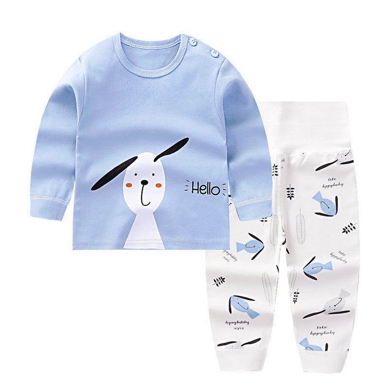 New Baby Boy Cotton Long Sleeved Tshirt + Pants