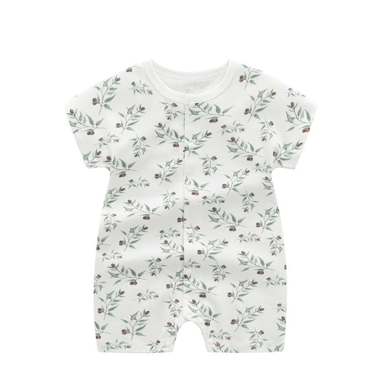 Thin Cotton Short-Sleeve Baby Jumpsuits