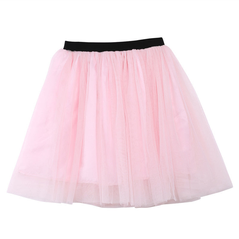 Spring Cotton Short-Sleeved Fashion Sweet Parent-Child Suit Net Gauze Canopy Skirt Two-Piece Mother and Daughter Suit Skirt