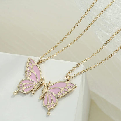 Mother Daughter Butterfly Necklaces, Matching Mommy and Me Butterfly Pendant Necklace Set for 2, Mom Daughter Chain Jewelry, Mother'S Day Gift (Gold)