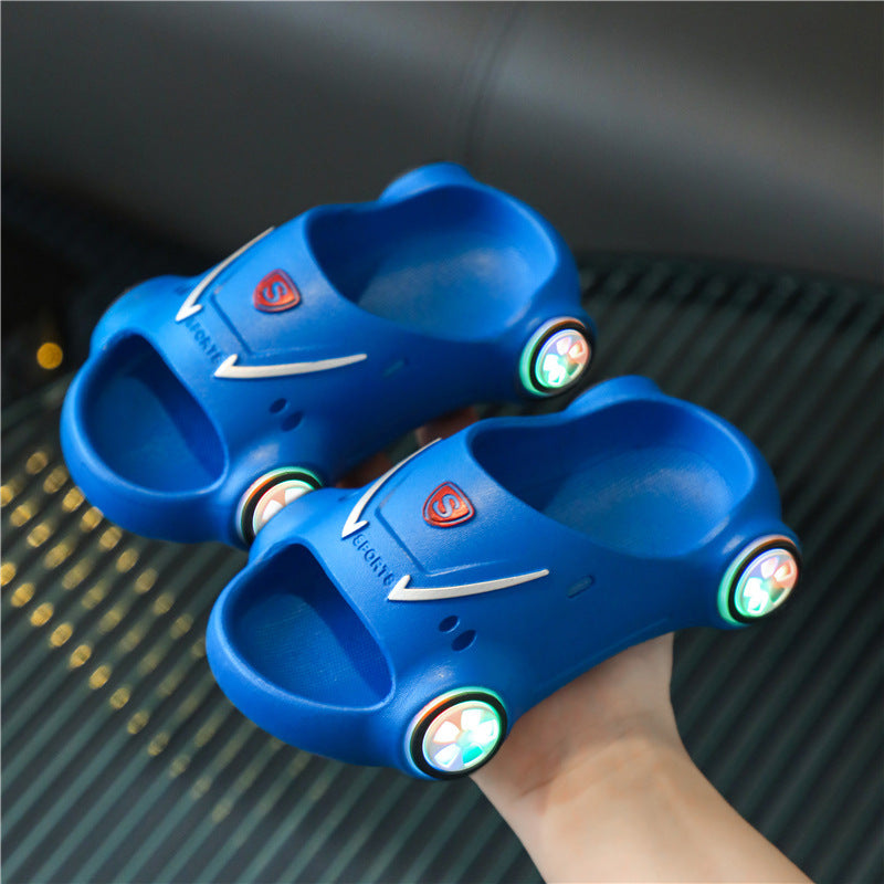 Kids Cartoon Car Anti-Slip Glowing Beach Sandals