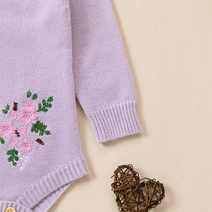 Cute Baby Girls Crotchet Sweater Romper
