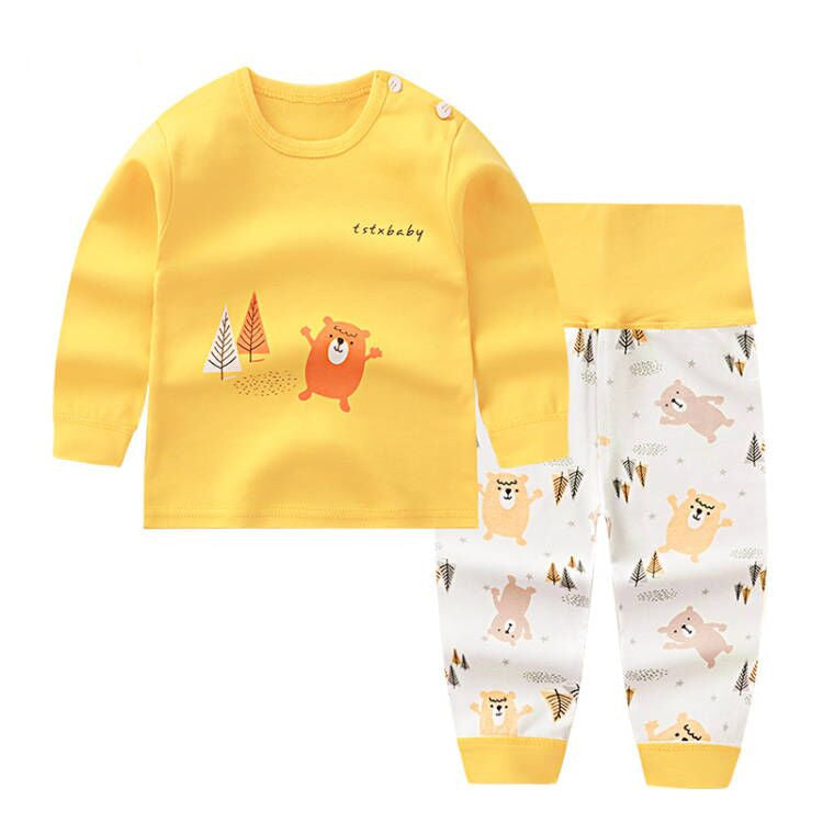 New Baby Boy Cotton Long Sleeved Tshirt + Pants