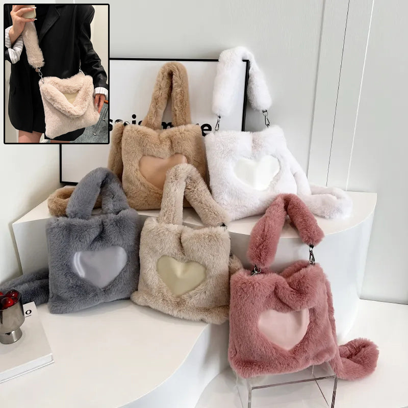 Fluffy Shoulder Bag Fashionable Autumn/Winter Plush Tote