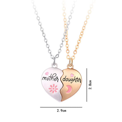 2Pcs/Set Mother and Daughter Parent Child Magnet Necklace for Children Birthday Party Gifts Jewelry Set